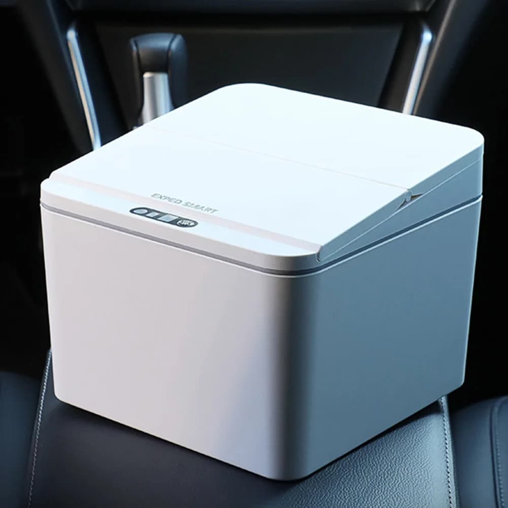 Bidone della spazzatura da tavolo con sensore elettrico Bidone dei rifiuti automatico portatile con coperchio Secchio di stoccaggio da 4 litri Batteria/Ricaricabile per l'home office