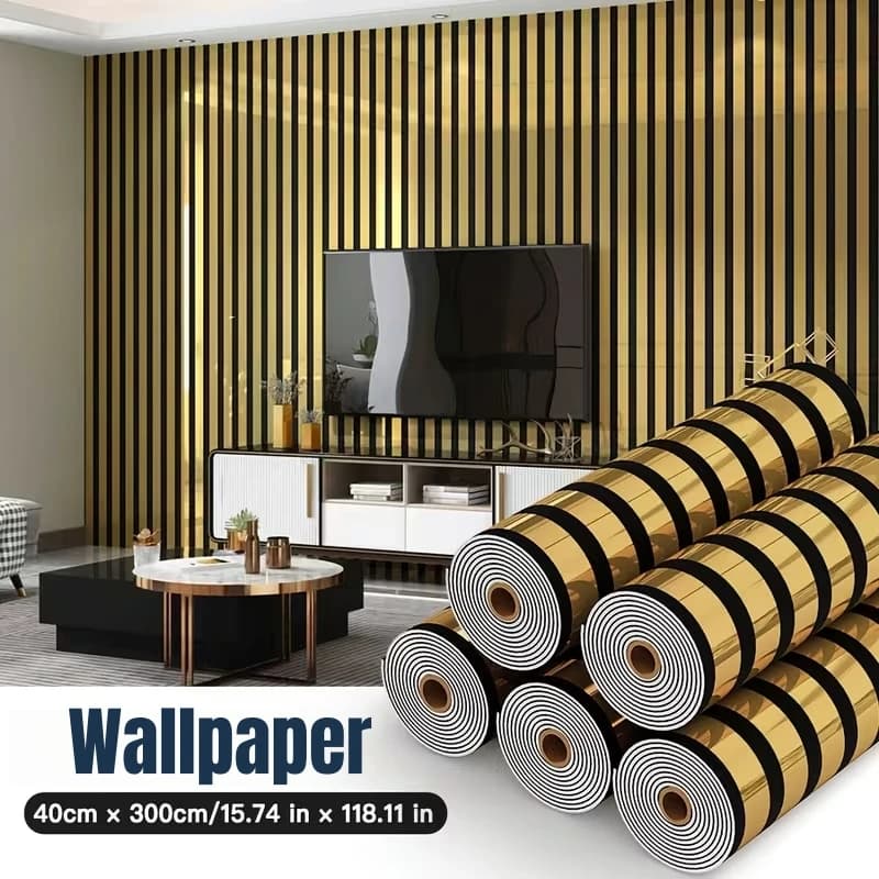 Wall decal Luxurious with Golden Grill, Home Decoration, Wall decals in Foam Mirror Effect Polished Mirror for Kitchen