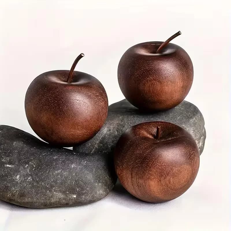 Diffusore di aromi in legno naturale a forma di mela, portatile, senza fiamma, per oli essenziali, ornamento decorativo per casa, camera da letto, auto, sala yoga.