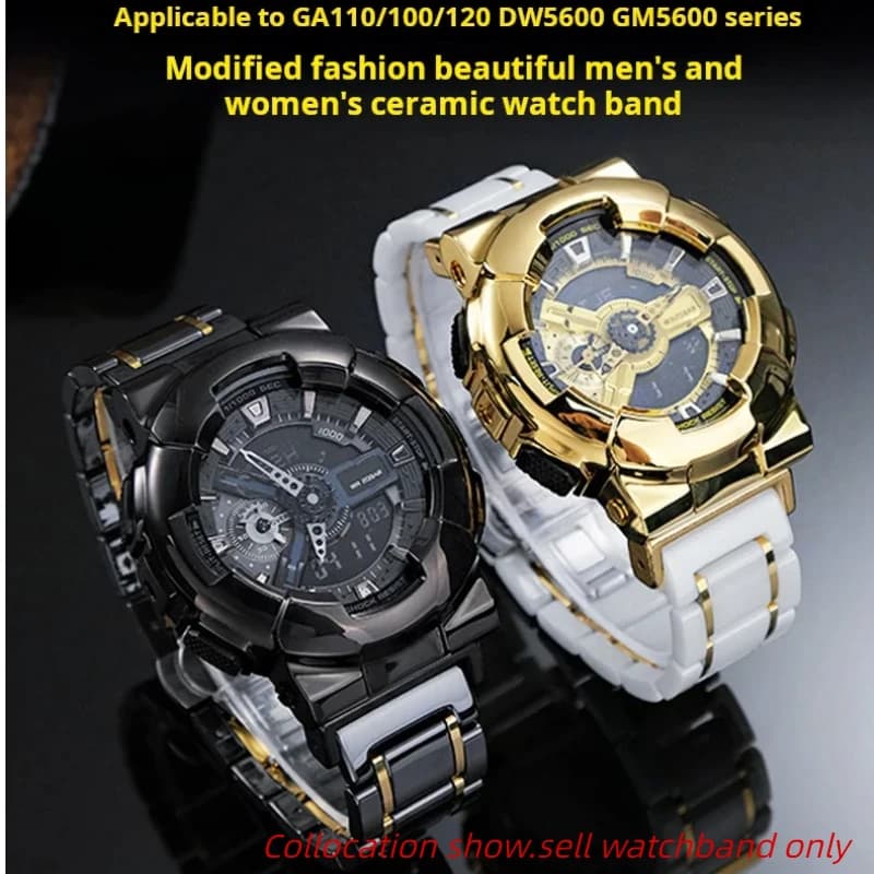 GM110 Men Ceramic Watch band For Casio G-shock GM-110 GA110 GA120 DW5600 GM-5600 GWM5610 Watch strap Wristband replace Bracelet