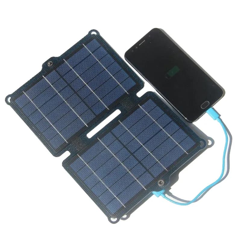 Pannello solare pieghevole portatile da viaggio da 8 W con doppie porte USB Caricatore solare ETFE per emergenza portatile iPhone da campeggio all'aperto