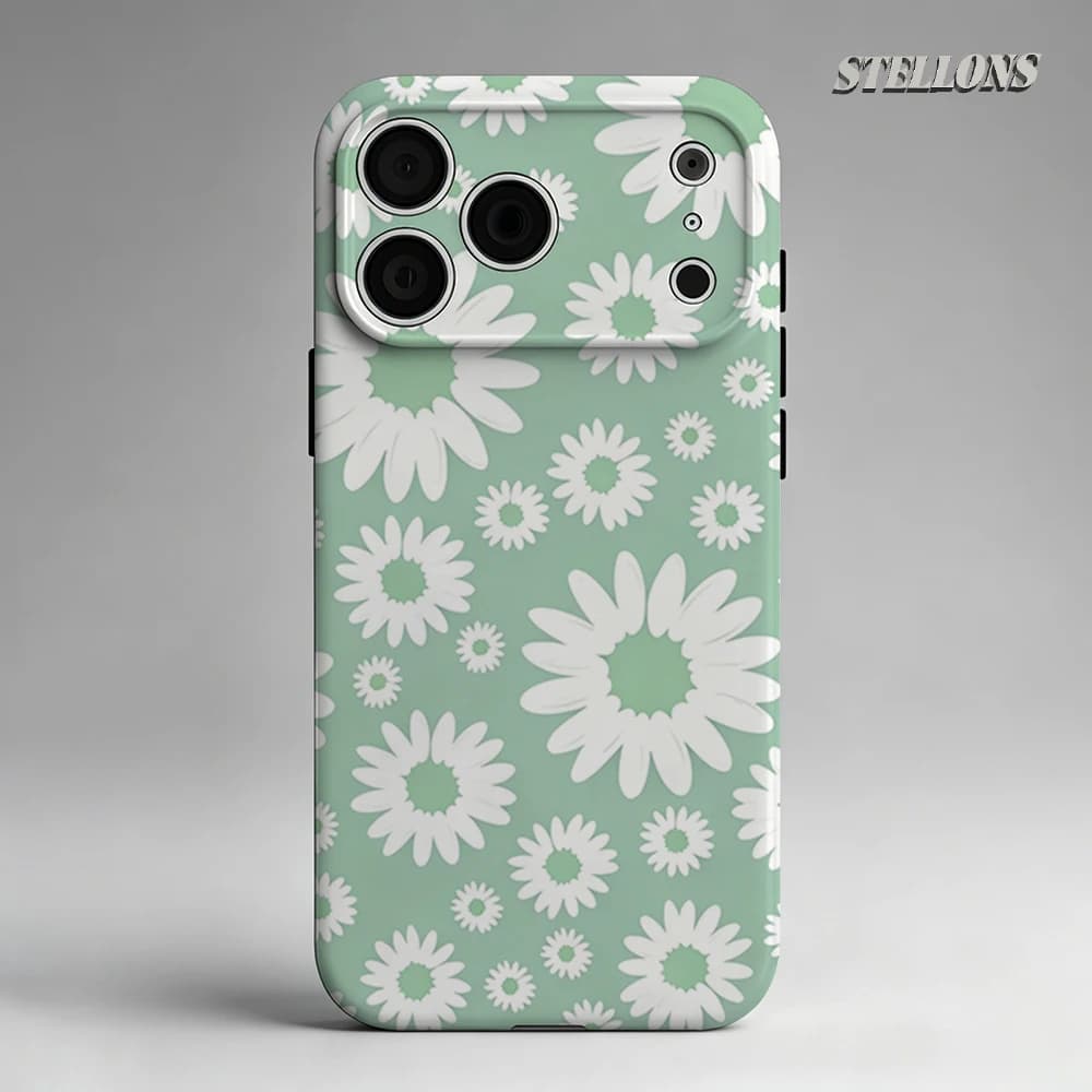 Custodia per telefono Mint Daisy Dream magnetica per iPhone 17 16 15 14 13 Pro Max Plus, custodia robusta a strato singolo/doppio
