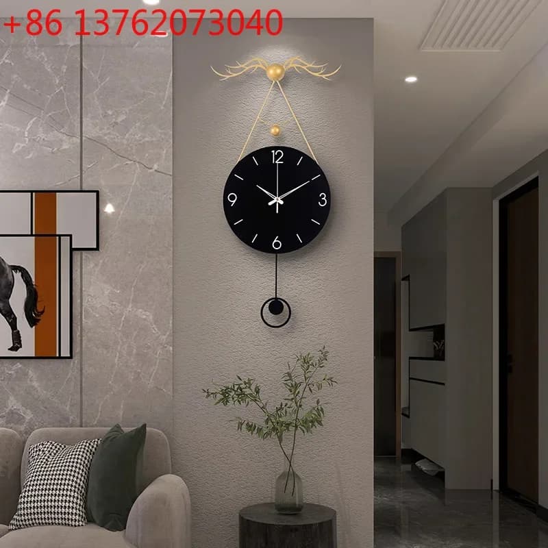 Orologio da Parete Moderno Silenzioso, Senza Ticchettio, a Batteria, Grande, Nero, Minimalista, Facile da Leggere, per Soggiorno, Camera da Letto, Ufficio