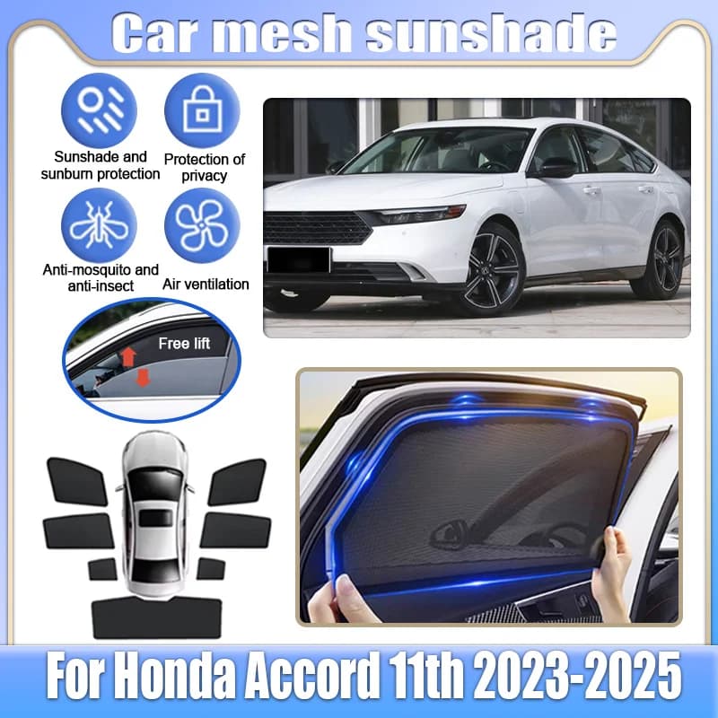 Per Honda Accord 11a generazione CY1 CY2 2023 2024 2025 Tendine Parasole a Rete per Finestrini Auto, Protezione Solare, Tenda Privacy, Accessori Auto Anti-Zanzare