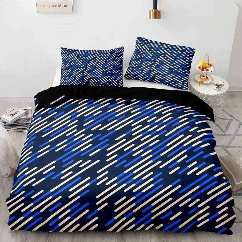 Red Glowing Polygonal Grid Pattern Bedding Set, Fashion Duvet Cover Set With Pillowcase Quilt Cover Set