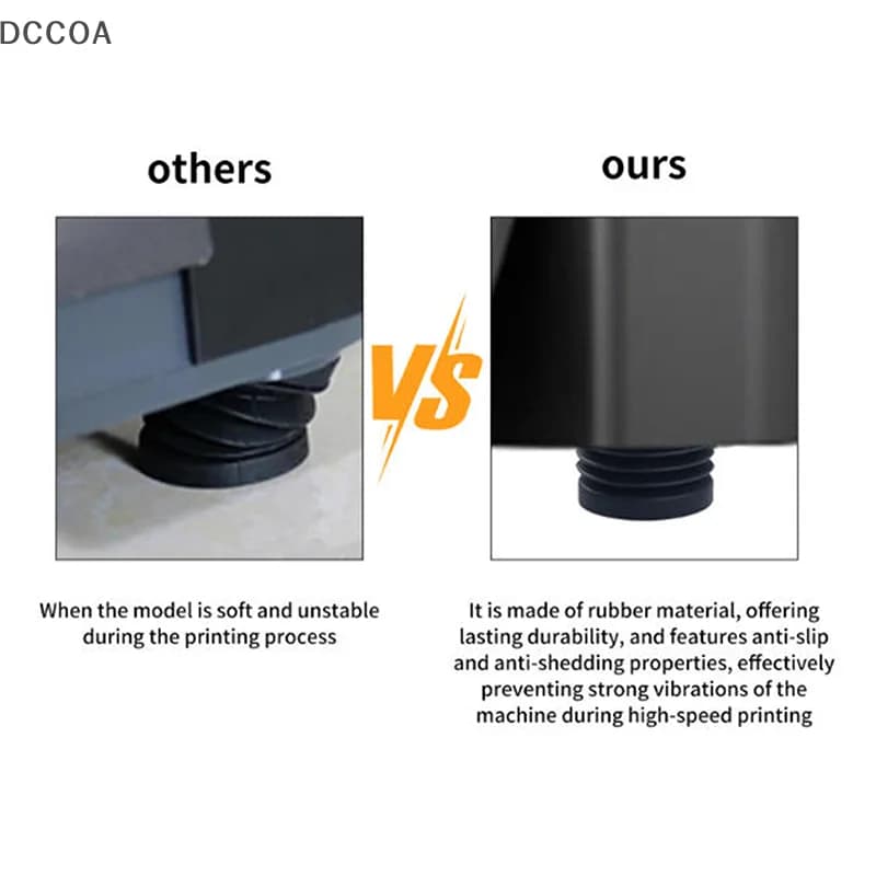 1/4 pezzi piedini in silicone nero piedini antivibranti morbidi ed elastici per stampante 3D Elegoo Centauri Carbon
