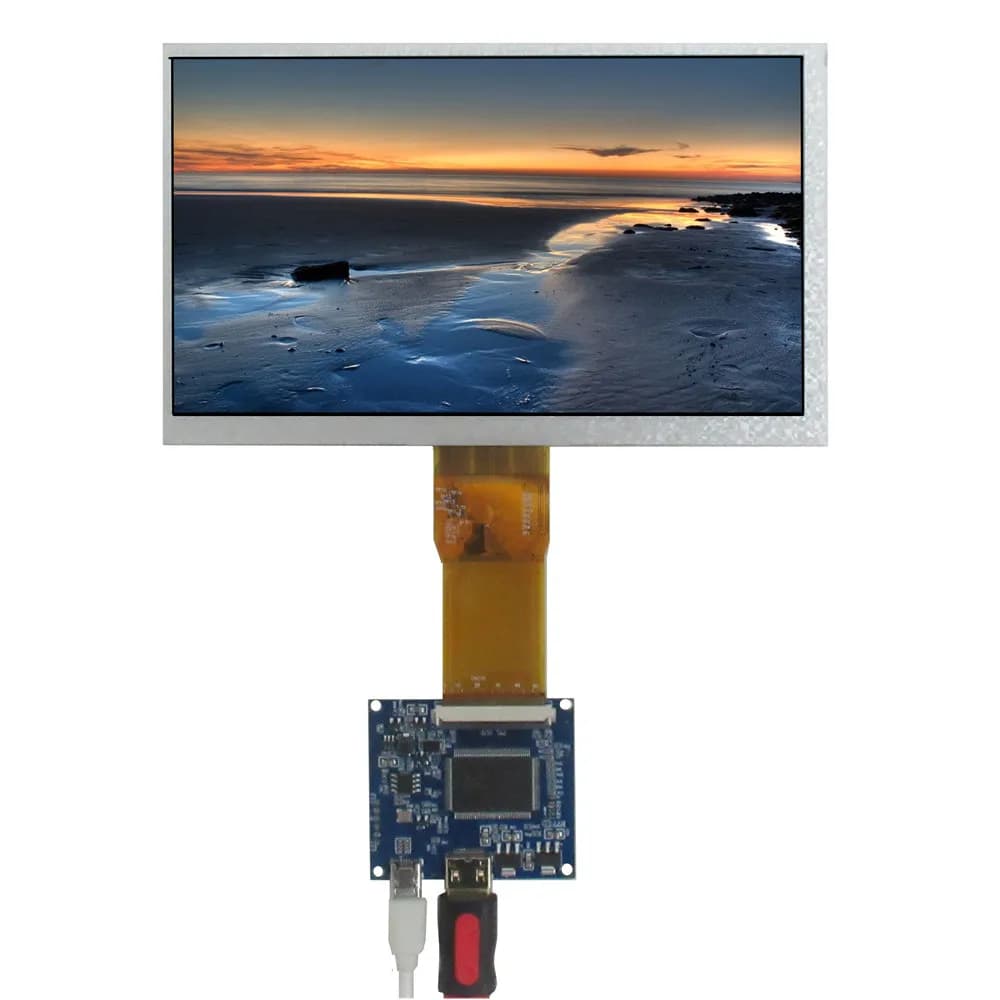 7-Inch 1024*600 LCD Display Screen+Mini HDMI Driver Control Board Kit for Raspberry Pi PC DIY Monitor