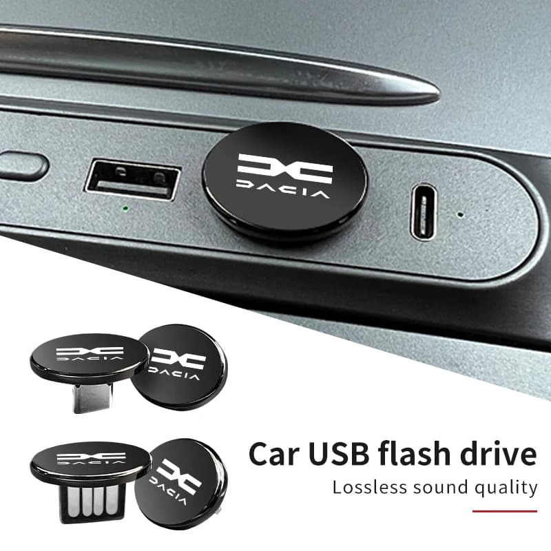 16GB/32GB/64GB Car Logo Mini Metal USB Type-c Flash Drive Memory Stick For Dacia Logan Mcv 2 Duster Sandero Lodgy Dokker