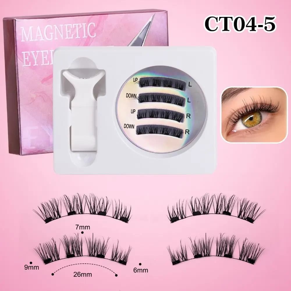 Fake Magnetic Fake Eyelashes, Curve L, Long Lifespan, Cat Eye Effect, Reusable, Without Colla
