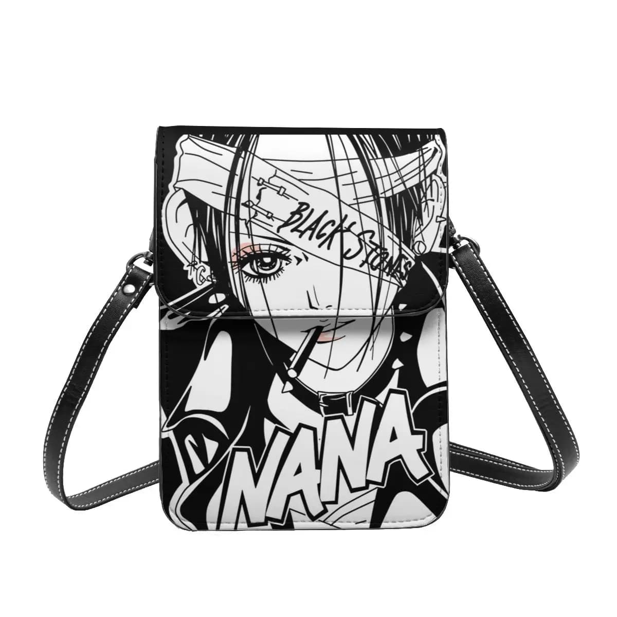 NANA borsa a tracolla per fumatori pietre nere scuola Anime donna borsa per cellulare borse in pelle riutilizzabili di moda