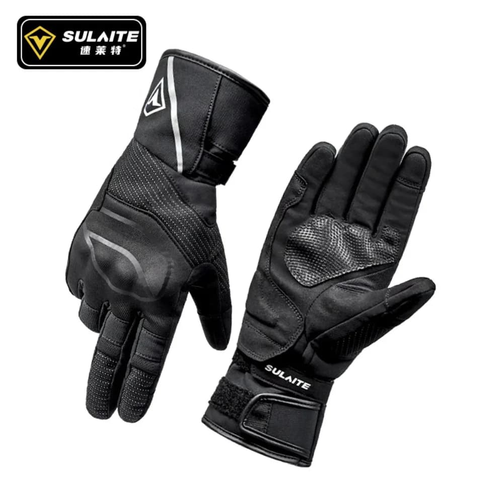 2026 Waterproof Thermal Touchscreen Gloves with Reflective Strips G9 Winter Motorcycle Gloves TPR Protection