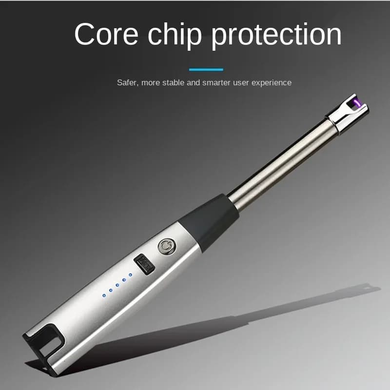 Rechargeable Arco lighter Metal winding, for Open camping, Gas cooker, Aromatherapy, Candle, with Long sleeve