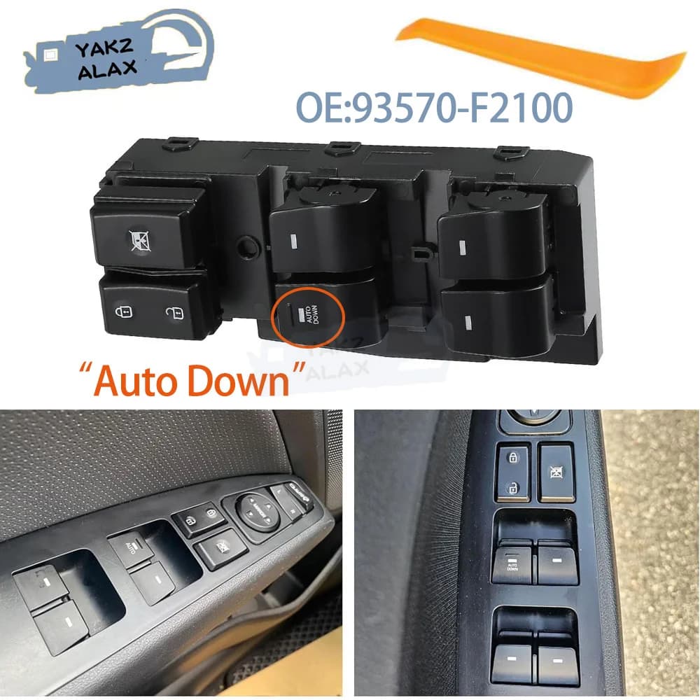 93570-F2100 For Hyundai Elantra 2017 2018 2019 2020 Left Driver Side Master Power Window Control Switch with Auto Down Button