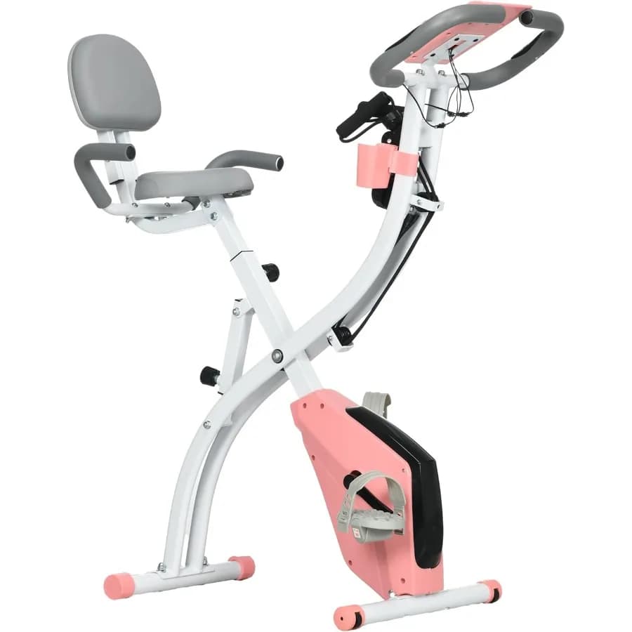 3-in-1 Foldable Clamps with 8 Level Magnetic Resistance, Arm Resistance Bands, Pulsation Sensor and Black LCD Monitor