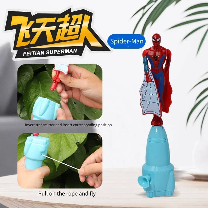 Nuovo Aeromodello a Corda a Forma di Ragno Volante Captain America, Giocattolo Educativo Divertente per Giochi all'Aperto