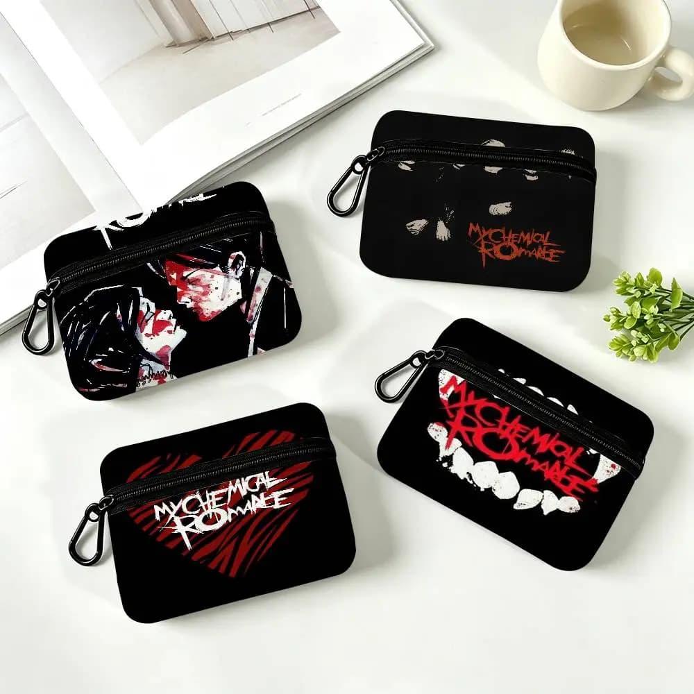 My Chemical Romance Band Wear-resistant Oxford Cloth Coin Purse Portable Backpack Hanging Card Storage Bag
