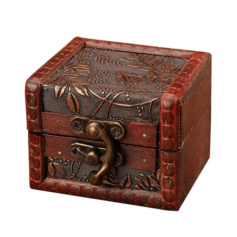 Portagioie in legno vintage in stile cinese con scatola di imballaggio per gingilli con serratura per anelli, spille, bracciali, orecchini, orecchini, orecchini, scatola di immagazzinaggio