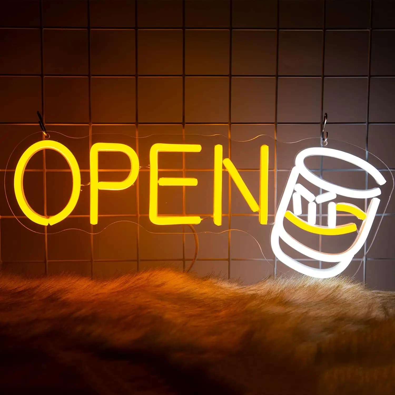 Insegna al neon Beer OPEN, decorazione per negozio, bar, luce al neon a LED dimmerabile per attività commerciali, vetrine, discoteche, pub, club, decorazione da parete, regali.