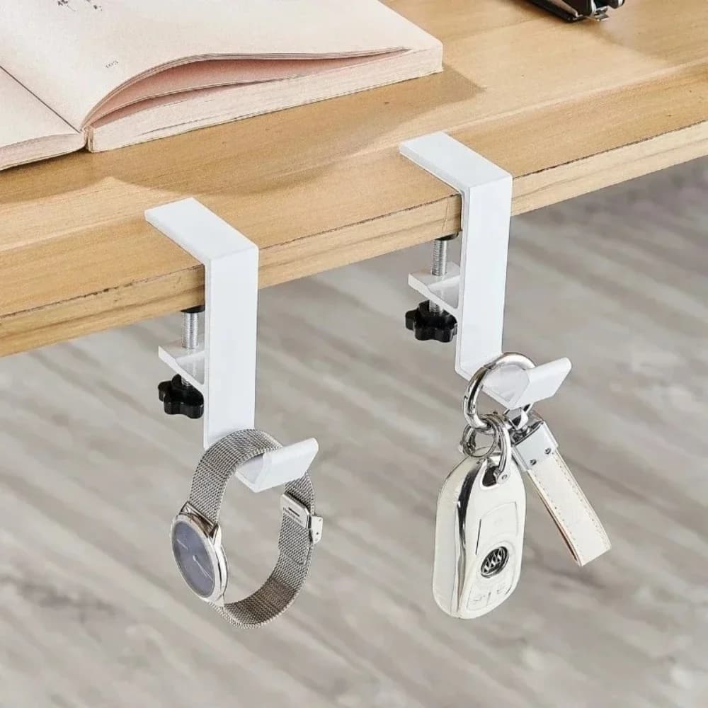 1/2Pcs Punch-Free Adjustable Desk Hook Headset Backpack Hanger Home Office Gaming Storage Organizer