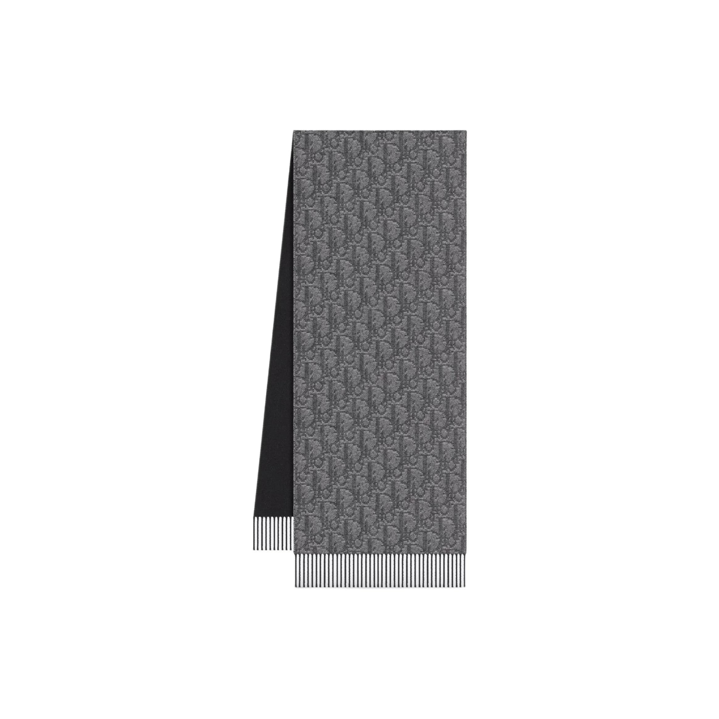 Sciarpe in maglia di cashmere DIOR unisex grigio/nero 19E0001A0537C8