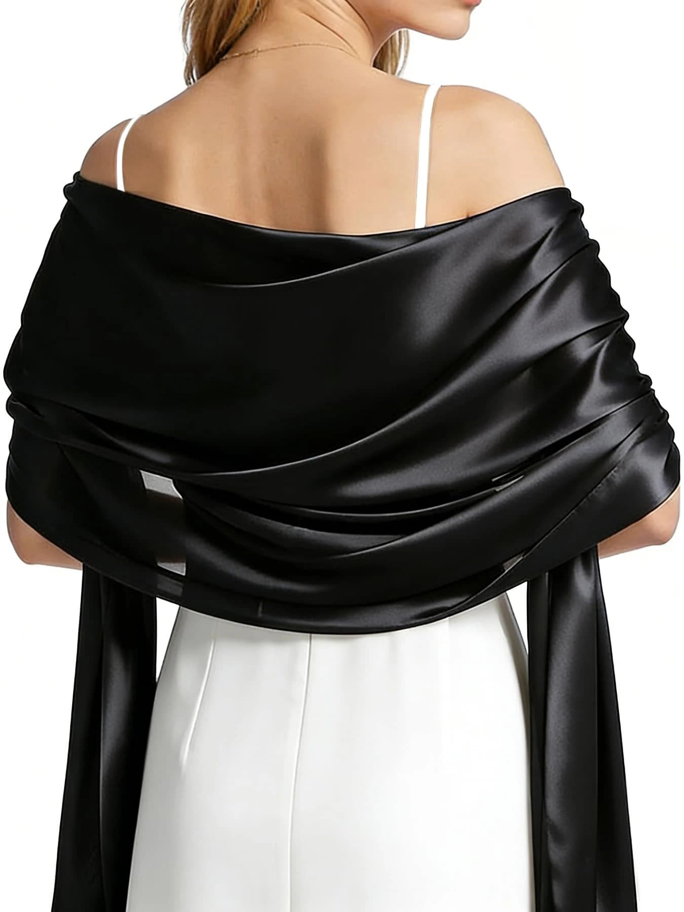 Sciarpe in Raso per Donna, Coprispalle per Abiti da Sera, Matrimoni, Feste, Sciarpa Setosa Formale, Regalo per Damigelle