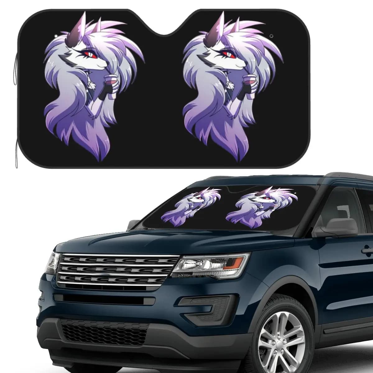 Helluva Boss Loona Parasole Parabrezza Auto Parabrezza Anteriore Finestra Parasole Accessori Coperture