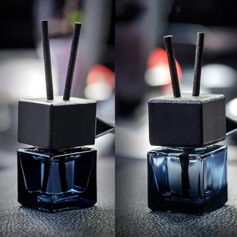 Bottiglia di Vetro Quadrata da 8ml per Decorazione Auto, Bottiglia Vuota per Deodorante, Ornamento Aromaterapico, Diffusore Pendente