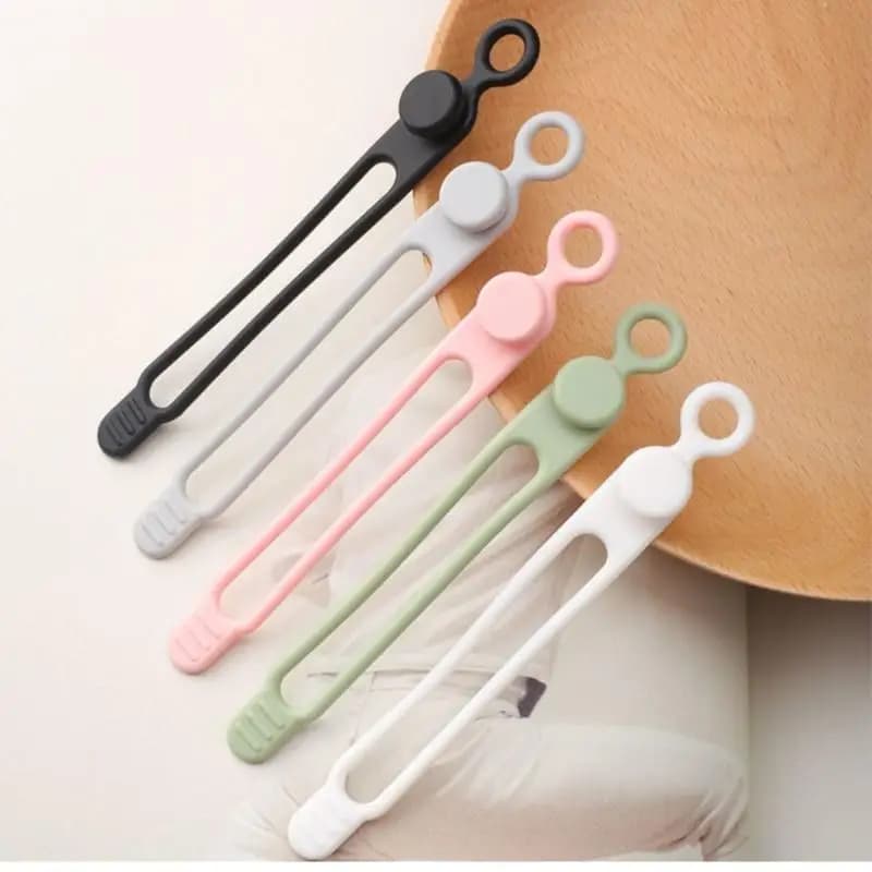 Fascette per cavi in silicone riutilizzabili da 10/50 pezzi, avvolgitore per organizer per cavi estensibile da 110 mm per caricabatterie e auricolari Gestione dei cavi da viaggio