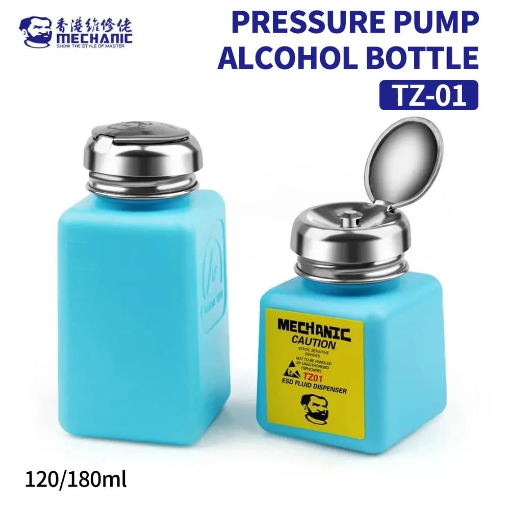 MECHANIC TZ01 120ml 180ml pressure pump for bottle of alcohol for cell phone PCB repair motherboard cleaning tool for bottle of alcohol