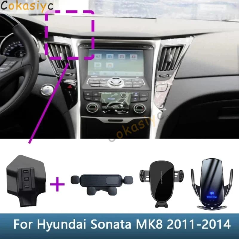 Base per supporto per telefono per auto Supporti speciali per Hyundai Sonata YF 2011 2012 2013 2014 Base per staffa fissa Accessori di ricarica wireless