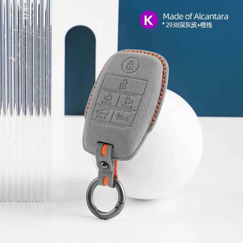 Adatto per Kia Key Case K5 Keyless Run K3 Keyless Frui Runner Alcantara Flip Fur Key Pouch Car Organizer Stivaggio Riordino