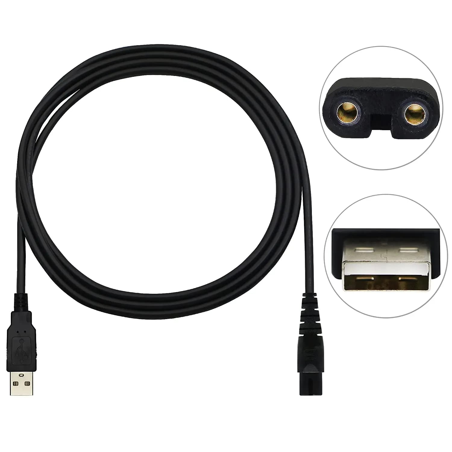USB Head Shaver Power Cord Mens Beard Trimmer Cable Electric Shaver Cleaning Bursh USB Data Cable 5V Recharge Replacement