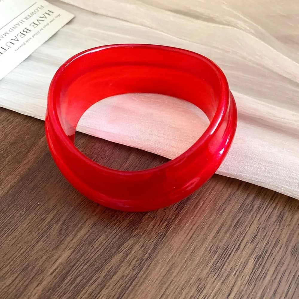 Bohemian Resin Bangle Minority Design Dopamine Irregular Wide Bracelet Europe American Style Jewelry Accessories