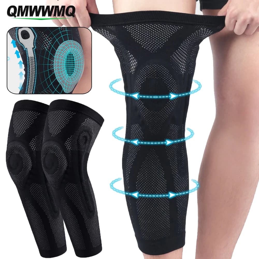 1 pc/2 pcs compression sleeves for knee sleeves, full leg sleeves with rotary gel bearings and side stabilizers, knee support for women and men