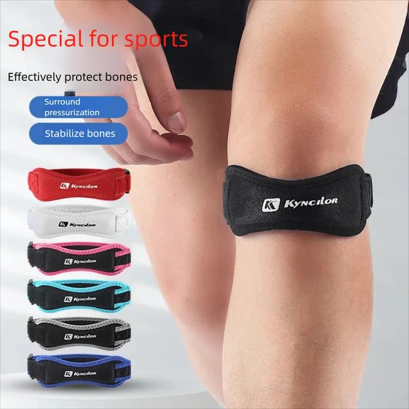 GTUBIKE 1PC Patella Ginocchiera Ginocchiera regolabile Tendine rotuleo Stabilizzatore Fascia di supporto per calcio Basket Corsa Jumpe