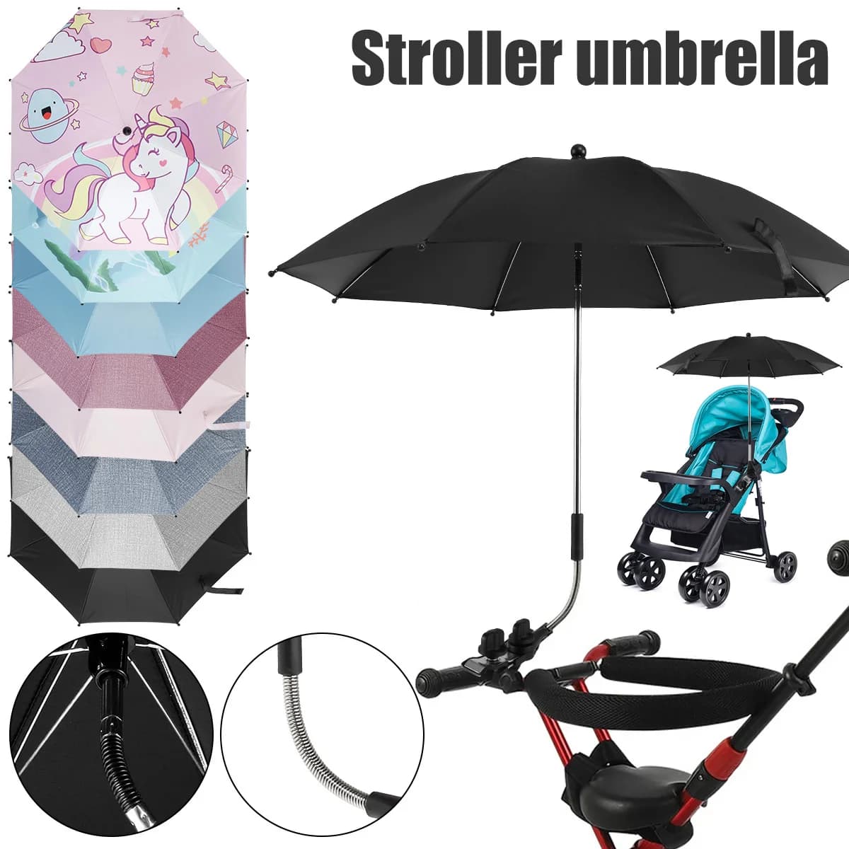 Universal Baby Car Wheel Shade Baby Car Shade Baby Shade Shade Adjustable Shadow Shade 360 ° Stroller with UV Protection New