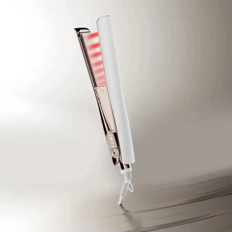 Piastra per capelli doppia bagnata e asciutta in ceramica 35 ° Sicurezza alimentatore elettrico rosa C 220 Volt