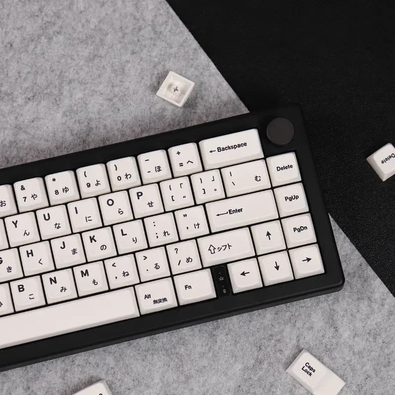 Tastiera meccanica personalizzata minimalista bianca giapponese Keycap 150 KeyCaps Kit PBT MDA Profile Adapter 61/65/75/87/96/100/104