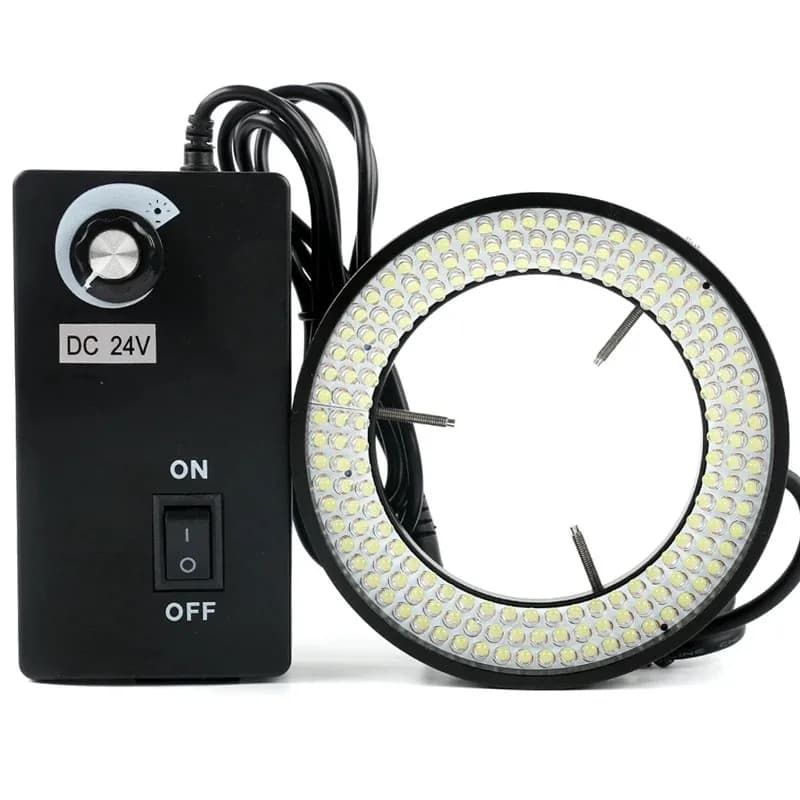 Lampada illuminatrice ad anello luminoso a 168 LED regolabile per microscopio trinoculare stereo industriale lente d'ingrandimento per videocamera 110V 220V