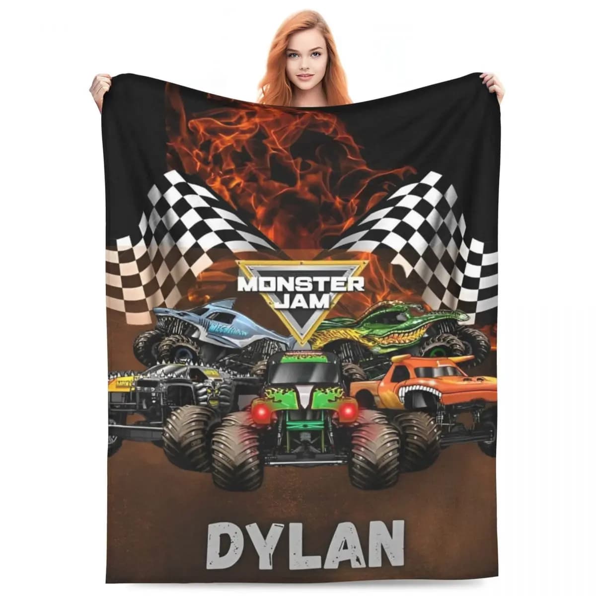 Monster Jam Tomve Digger Truck Coperta in peluche in pile corallo Coperte per divano Copriletto caldo per auto