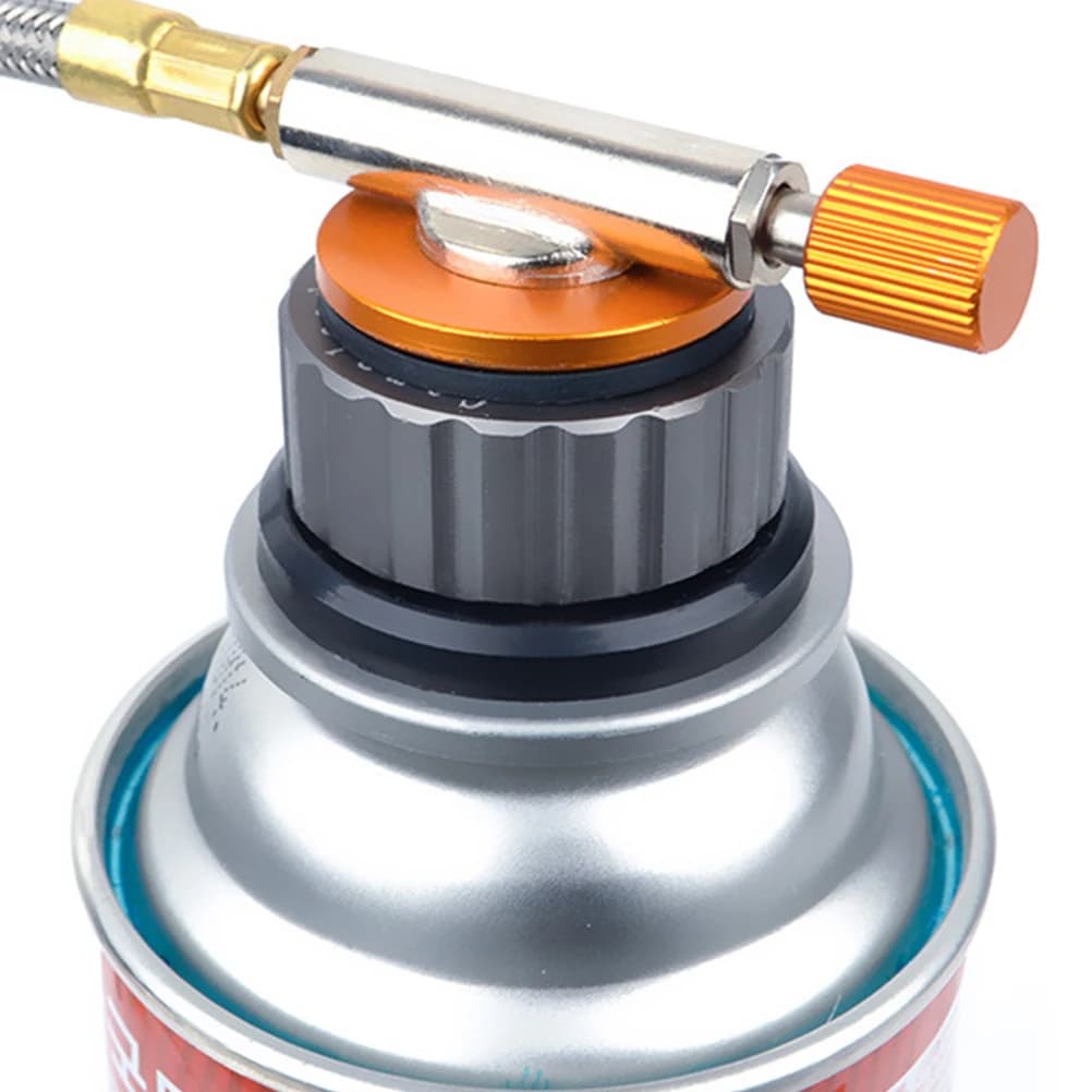 Shared type gas bottle transfer nozzle with professional stove head for outdoor camping, picnic, barbecue, gray
