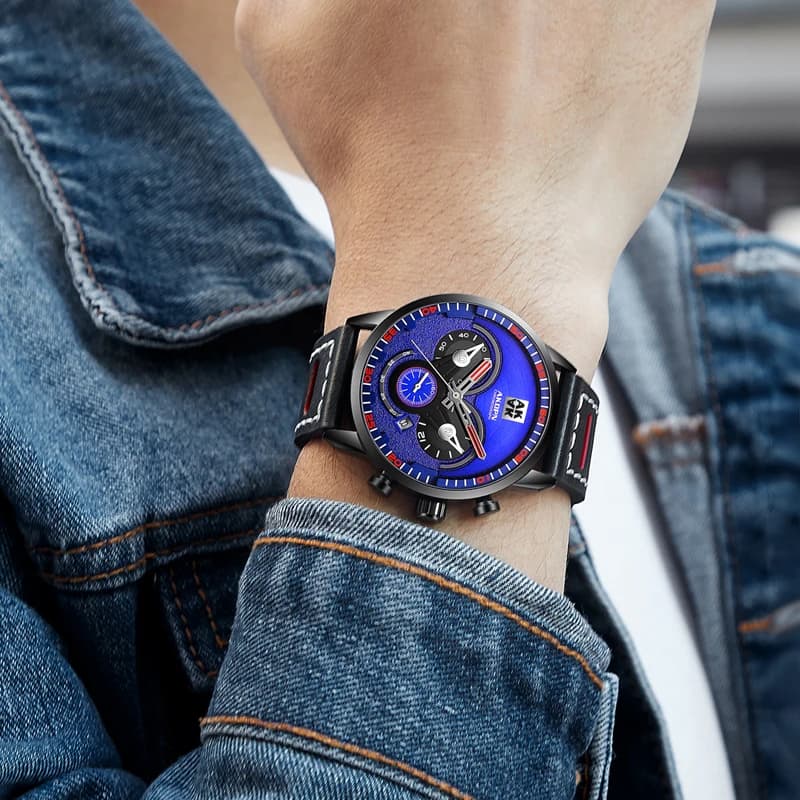 Men's Luxury Quartz Watch Men's Watch Chronograph Quartz Waterproof Men's Watch Military Wrist Watch Reloj