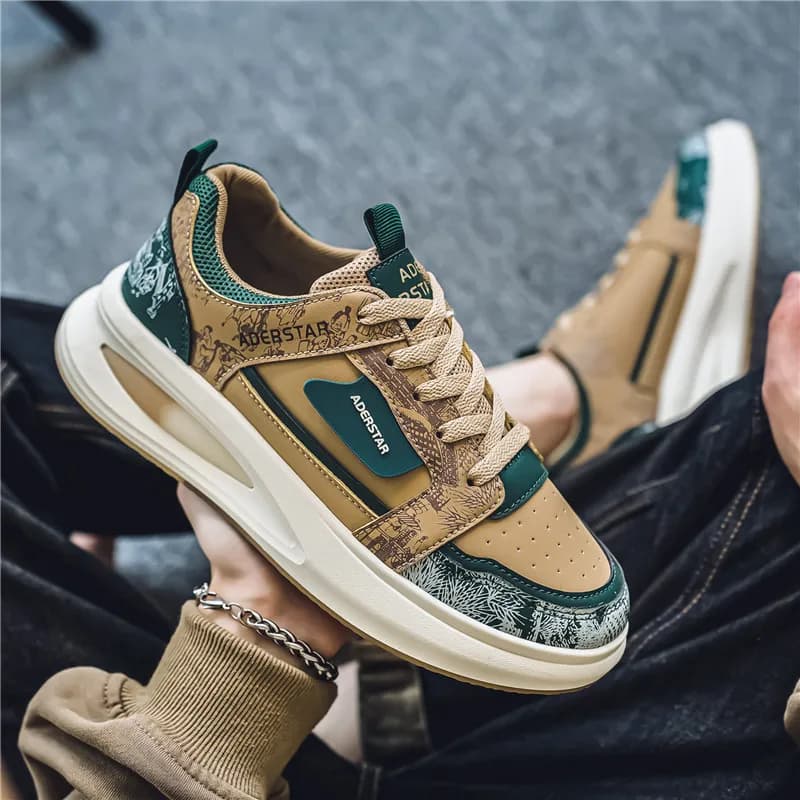 2025 Nuova moda alla moda con fondo spesso, nicchia sportiva casual, versatile, autunno, stampato, taglio basso, scarpe da tavolo alla moda per uomo