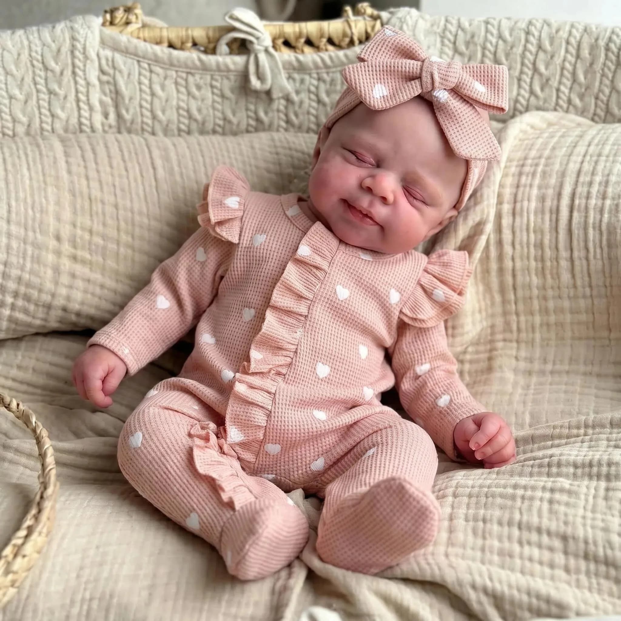 NPK 18inch Platinum Silicone Baby Weight Figure with Pacifier Realistic Bebe Full Solid Mouth Can Open Pascale Collectible Toy