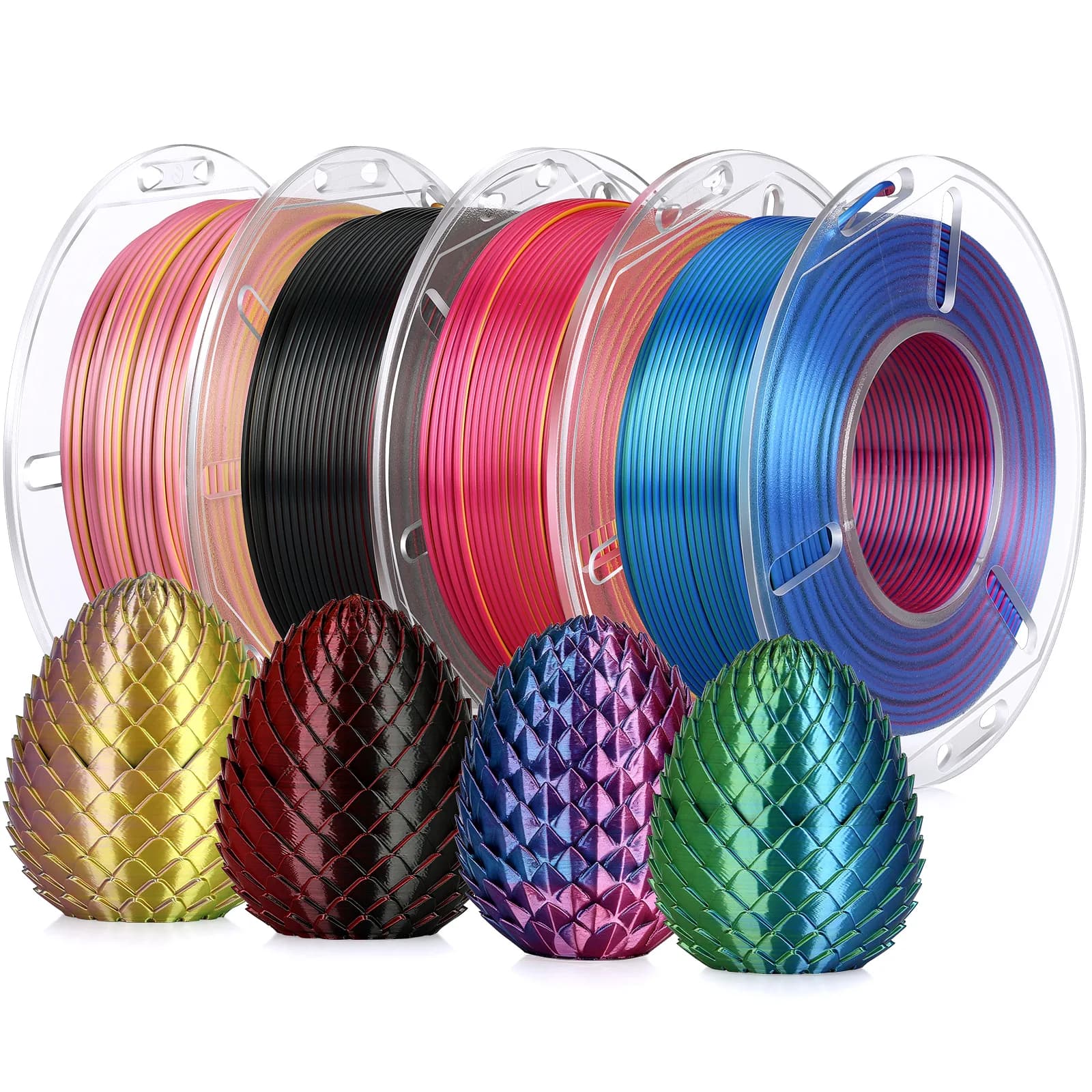 LANDU Silk PLA Neatly Wound Filament 200gx4Rolls 1.75mm Tri-Colors PLA High-Speed Printing For 3D Printer Plastic Materia