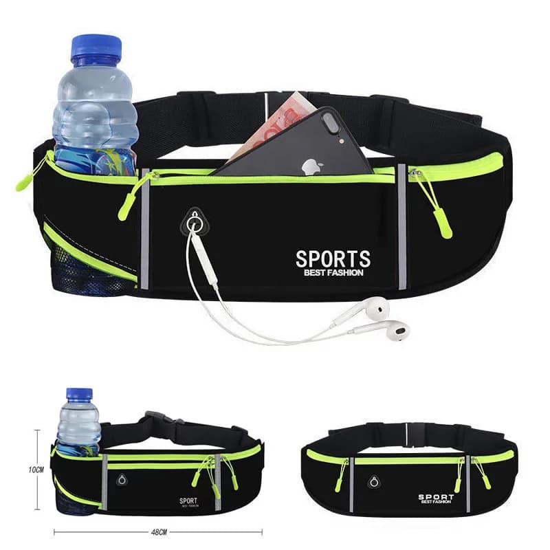 Marsupio per Donne e Uomini, Cintura Sottile per Corsa, Sport, Escursionismo, Viaggi, Ciclismo, Allenamento, con Tasca Porta Bottiglia d'Acqua