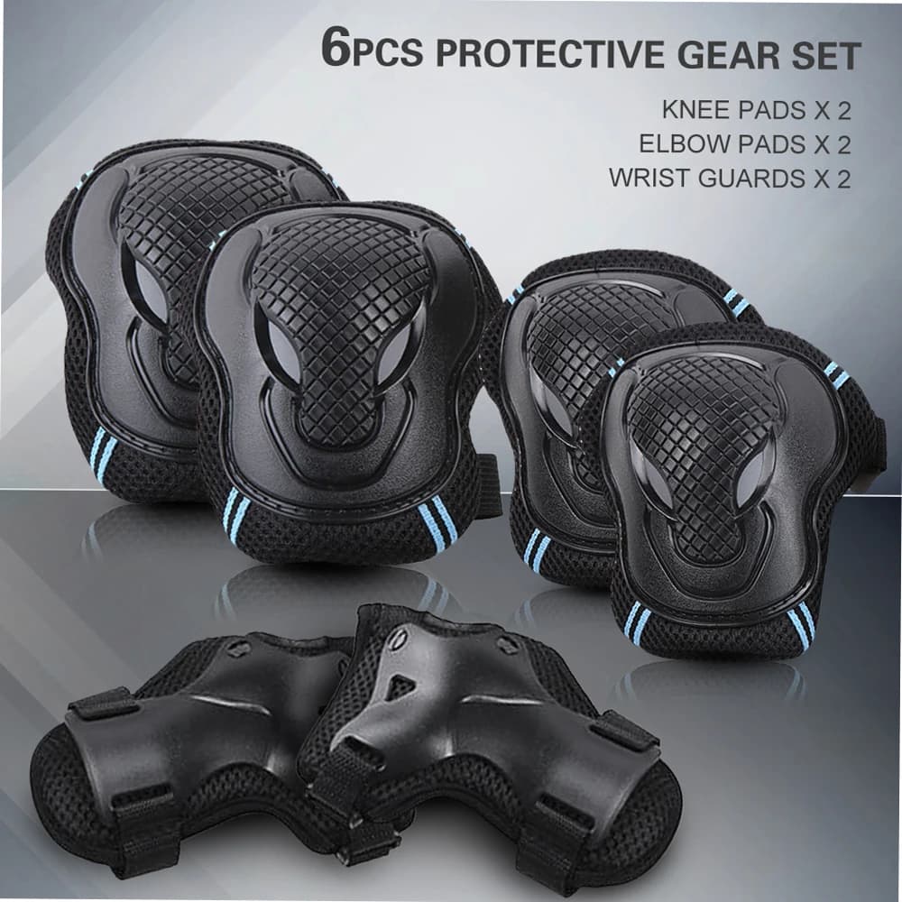 Set di Protezioni per Ginocchia, Gomiti e Polsi, Kit di Sicurezza per Skateboard