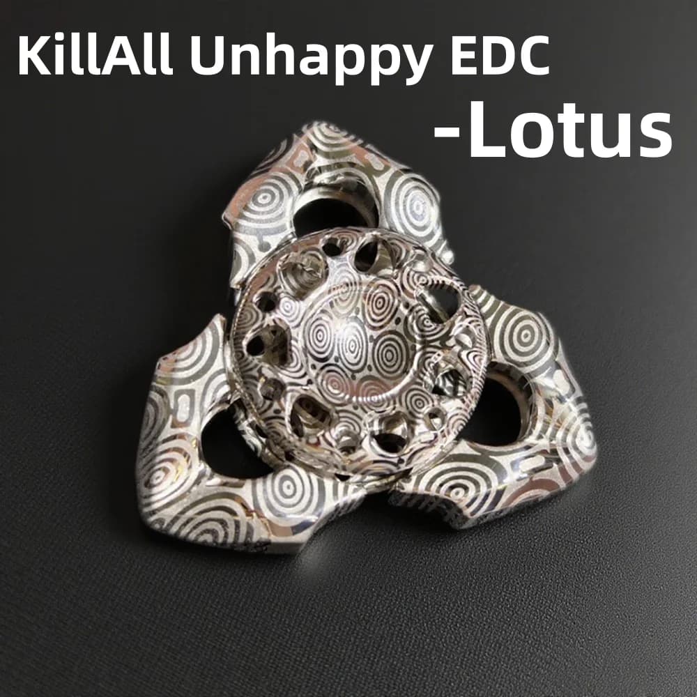 KillAll Unhappy EDC Fidget Spinner Gadget per alleviare l'ansia Giocattolo antistress Fidget Spinner a tre pale per adulti