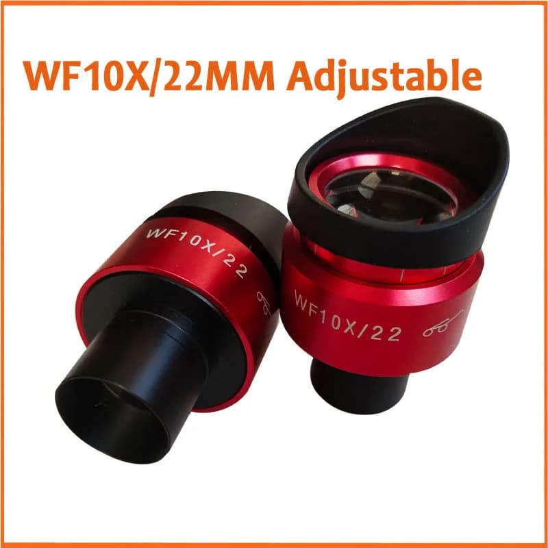 Oculare per Microscopio Biologico Red Shell WF10X 22mm Regolabile con Punto Oculare Alto, Lente con Cappuccio Parasole 23.2mm