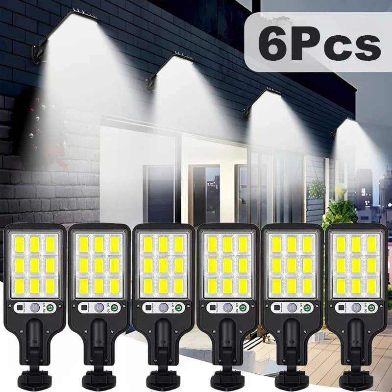 1~6Pcs Motion Sensor Solar Wall Lights Solar Street Lamp 3 Lighting Modes for Garden Wall Patio Path Security Lighting Outdoor